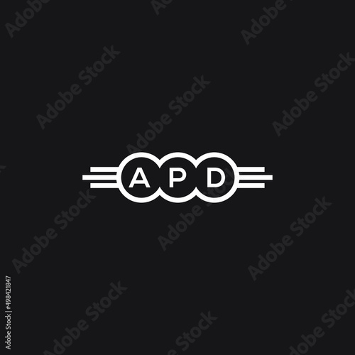 APD letter logo design on black background. APD  creative initials letter logo concept. APD letter design.
