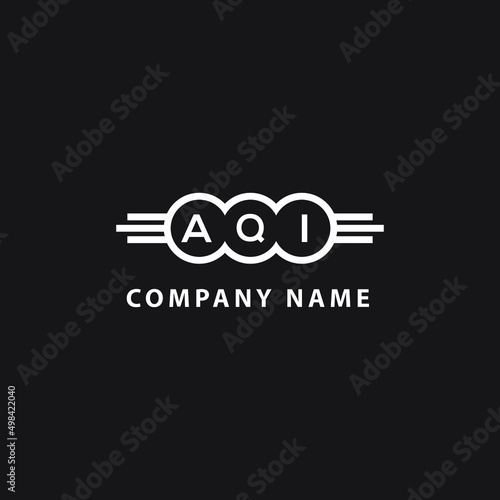 AQI letter logo design on black background. AQI  creative initials letter logo concept. AQI letter design.
