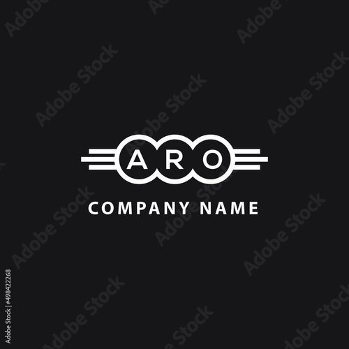 ARO letter logo design on black background. ARO  creative initials letter logo concept. ARO letter design.
 photo