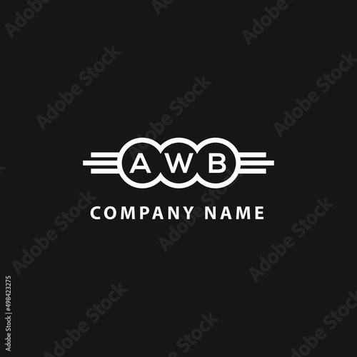 AWB letter logo design on black background. AWB  creative initials letter logo concept. AWB letter design. photo