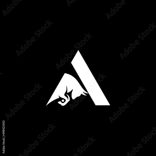 letter A bull logo vector illustration