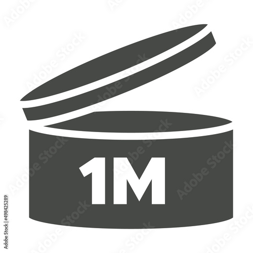 1 m Pao vector symbol. Period after opening icon. Cosmetic open month life shelf. Cosmetic product expiration.