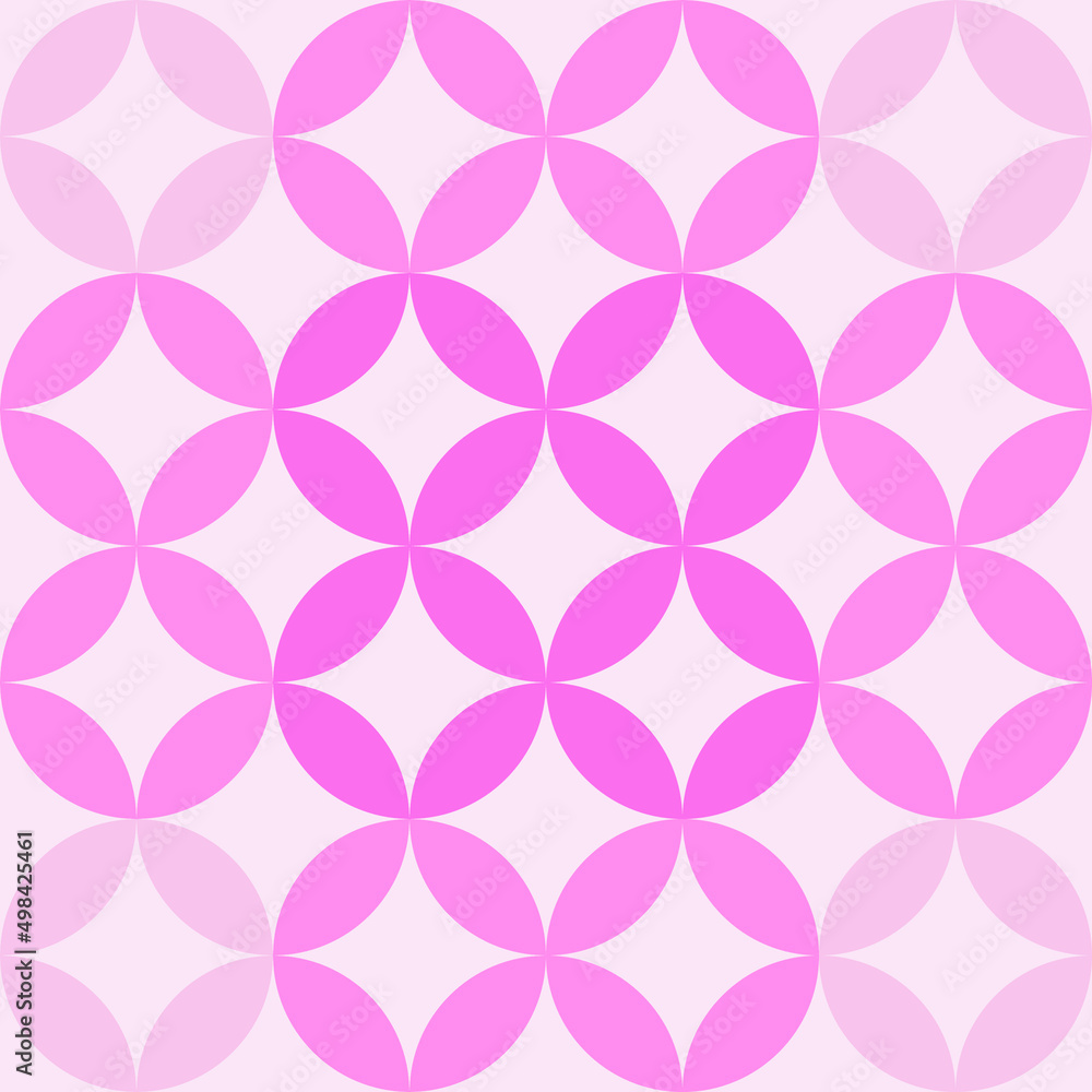 Pink Four Leaf circle tile seamless pattern. Digital illustration background Pink Four Leaf circle tile seamless pattern. Digital illustration background