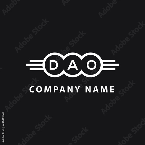 DAO letter logo design on black background. DAO  creative circle letter logo concept. DAO letter design.