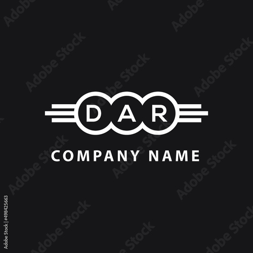 DAR letter logo design on black background. DAR  creative circle letter logo concept. DAR letter design.