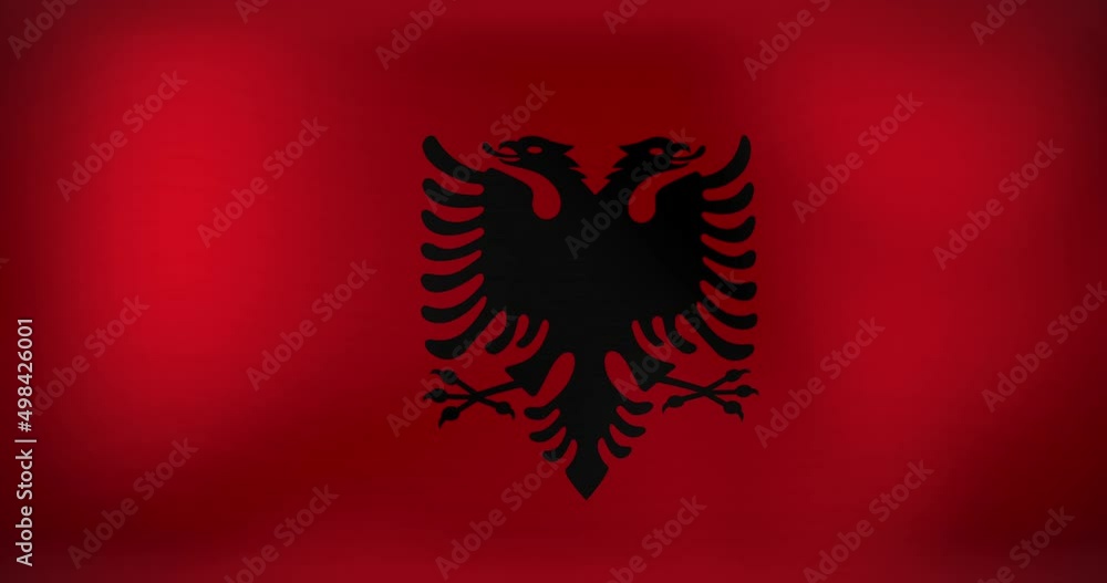 Animation of moving and floating flag of albania Animation of moving and floating flag of albania