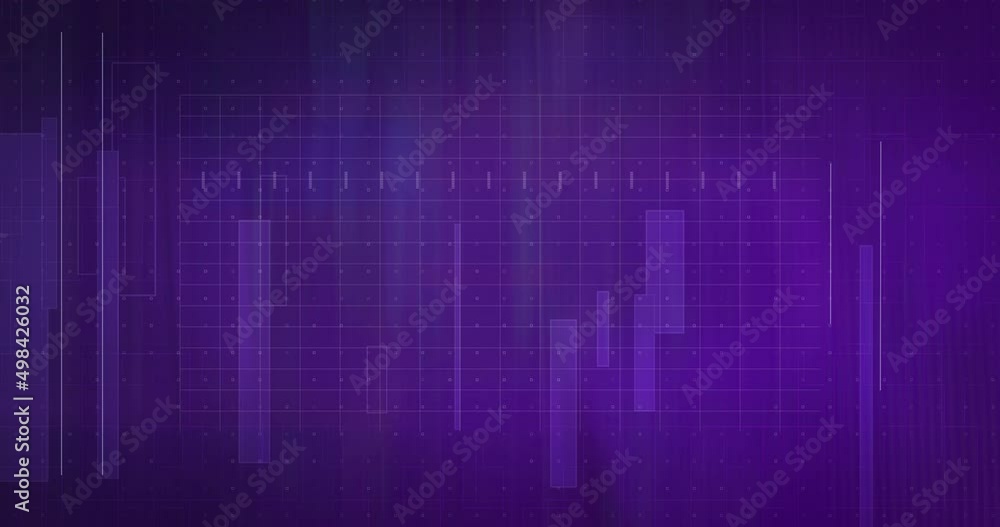Animation of financial data processing on blue background Animation of financial data processing on blue background