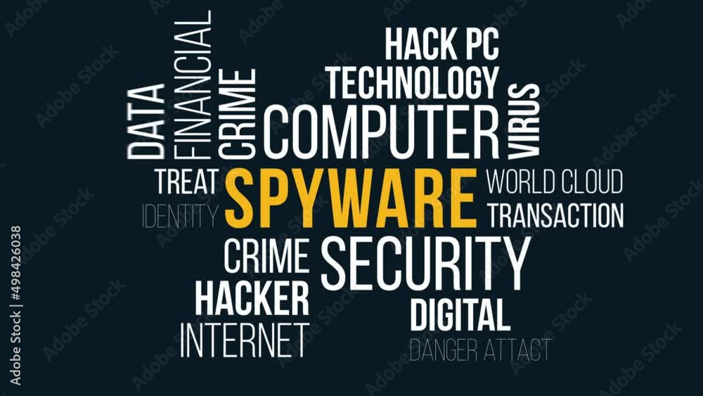 spyware Kinetic Typography animation. word cloud concept. Collage made of words about holography. spyware Kinetic Typography animation. word cloud concept. Collage made of words about holography.