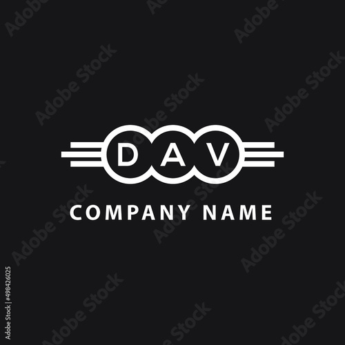 DAV letter logo design on black background. DAV  creative circle letter logo concept. DAV letter design.