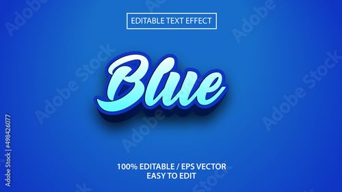 blue text effect eps Premium vector 