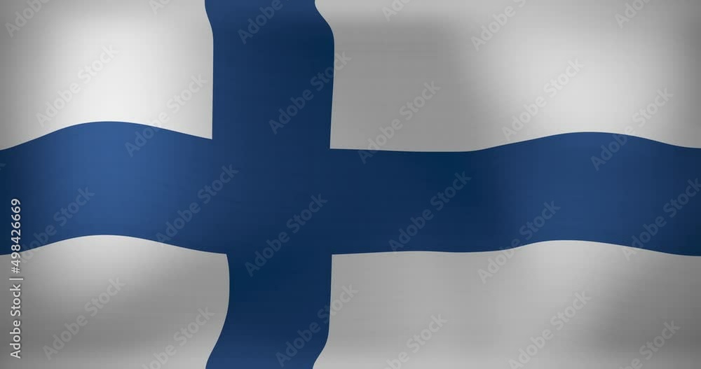 Animation of moving flag of finland waving