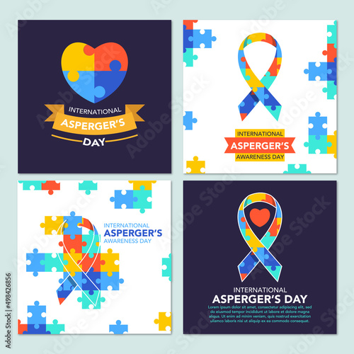 A collection of flat illustrations from international asperger's day (ID: 498426856)