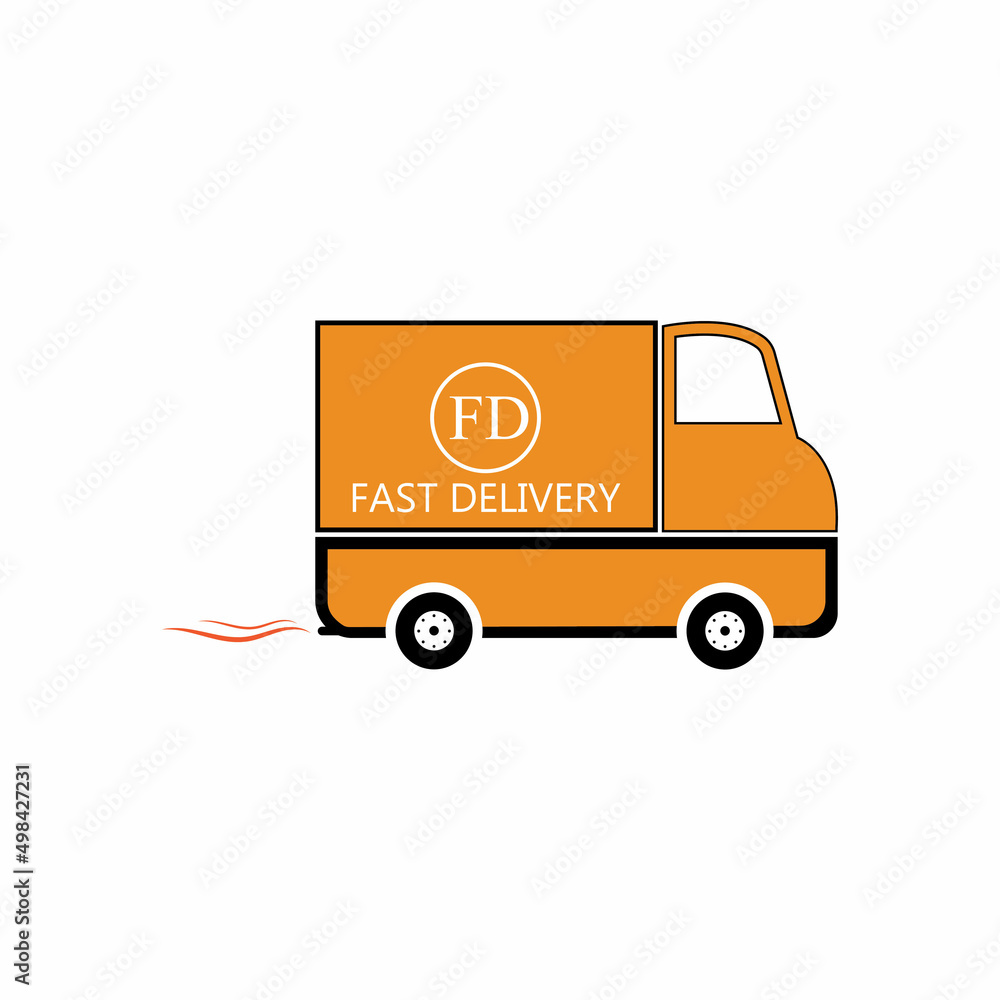 Fast delivery truck icon vector illustration Fast delivery truck icon vector illustration