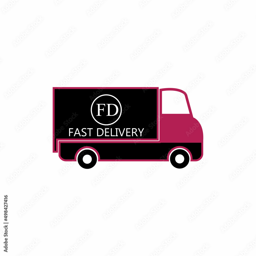 Fast delivery truck icon vector illustration Fast delivery truck icon vector illustration