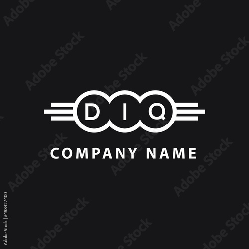 DIQ letter logo design on black background. DIQ creative  initials letter logo concept. DIQ letter design. photo