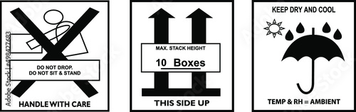 set of icons Handle with care