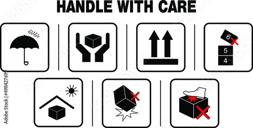 set of icons Handle with care