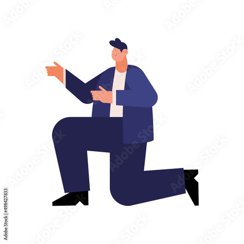 wedding man kneeling