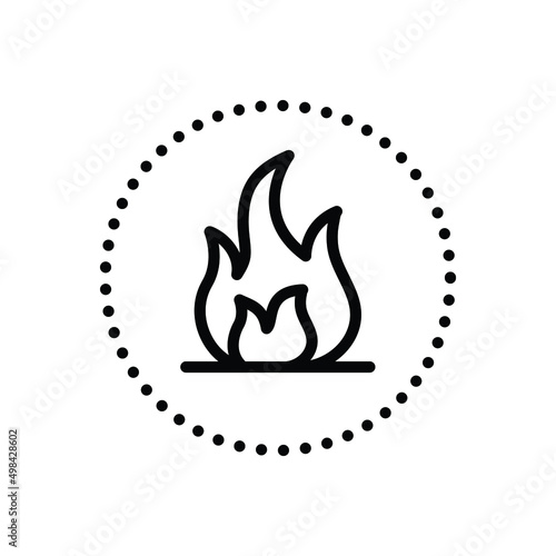 Black line icon for fires