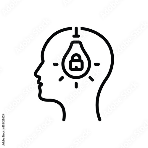 Black line icon for intellectual