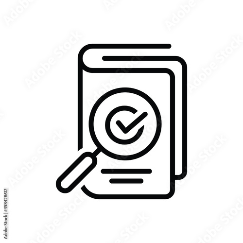 Black line icon for prove