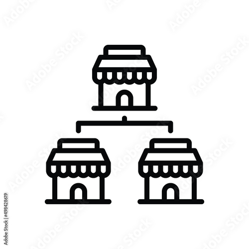 Black line icon for subsidiaries