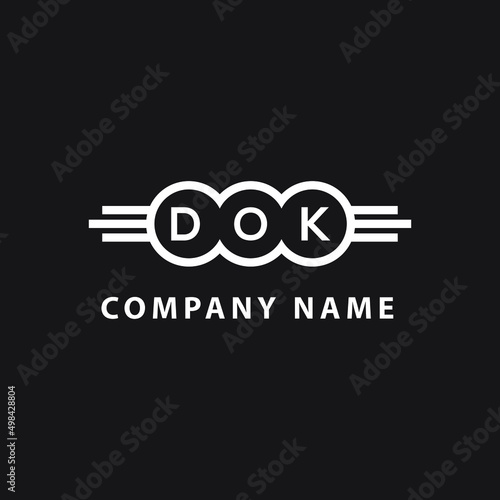 DOK letter logo design on black background. DOK  creative circle letter logo concept. DOK letter design.