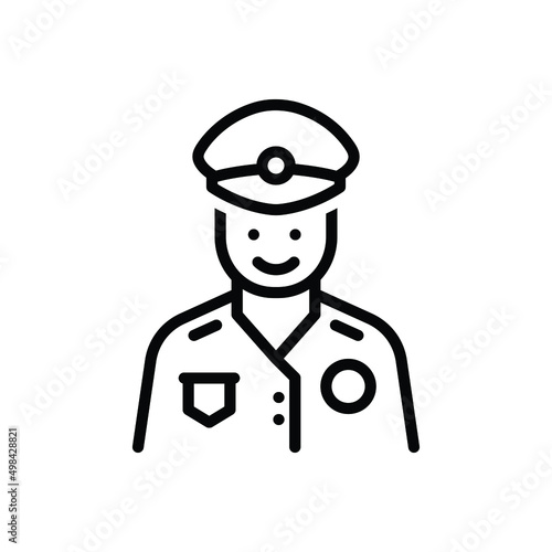 Black line icon for guard