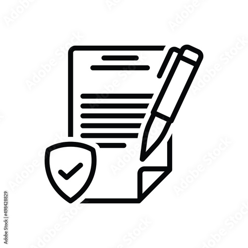Black line icon for policy