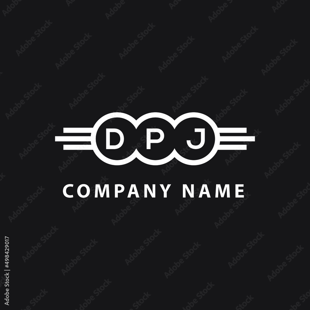DPJ letter logo design on black background. DPJ creative circle letter logo concept. DPJ letter design. 