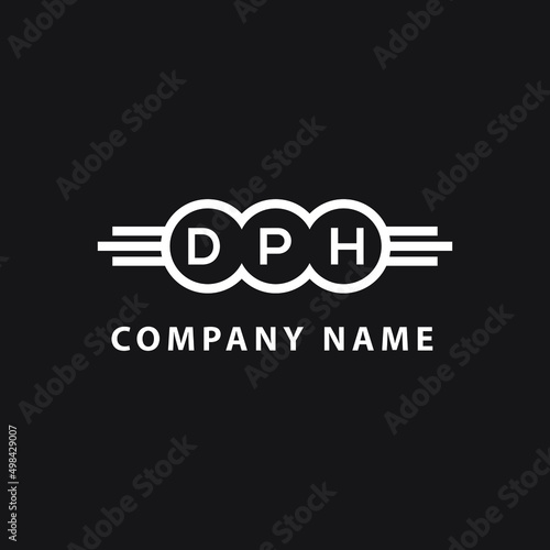 DPH letter logo design on black background. DPH  creative circle letter logo concept. DPH letter design.