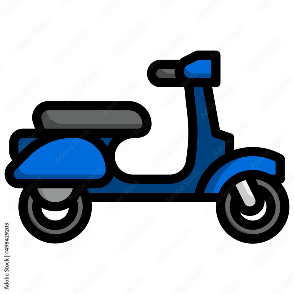 RETRO SCOOTER Filled Outline