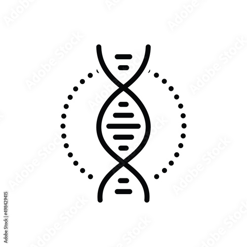 Black line icon for genetic