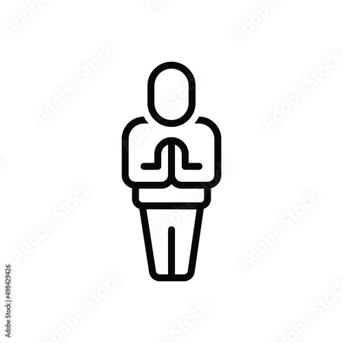 Black line icon for please
