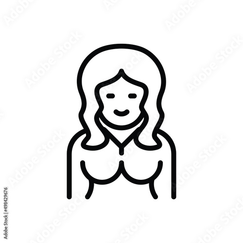Black line icon for redhead
