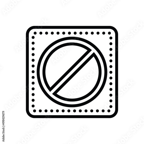 Black line icon for restrictions