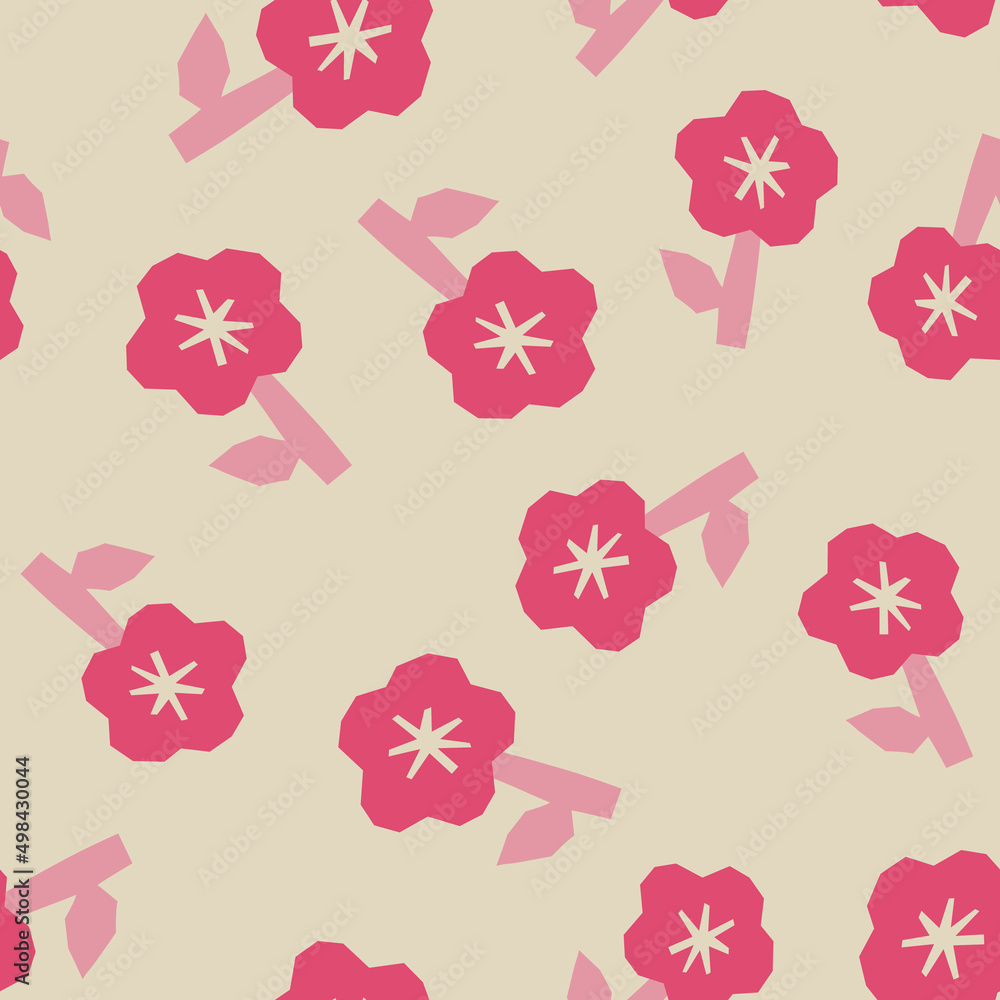 Abstract botanical seamless pattern. Simple flower shape Abstract botanical seamless pattern. Simple flower shape
