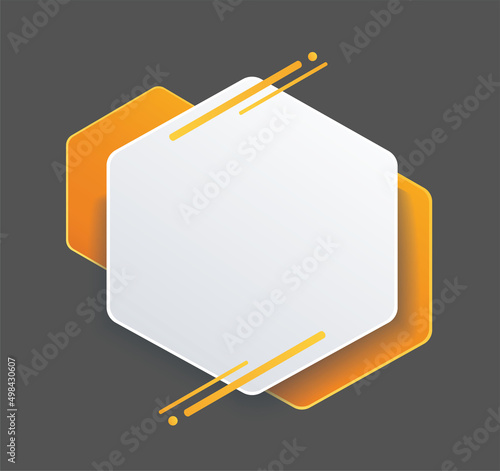 yellow hexagon background template vector	