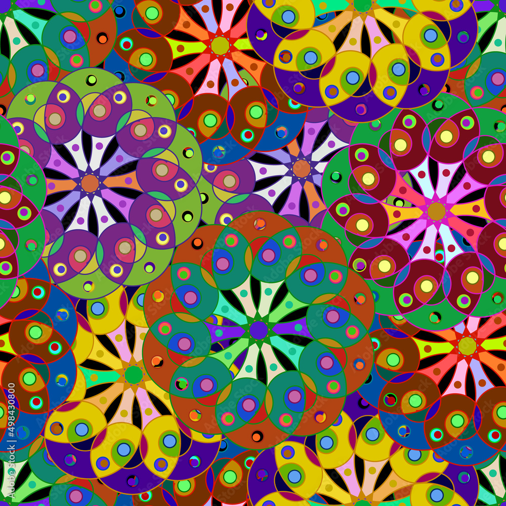 Seamless pattern with bright ornamental figures Seamless pattern with bright ornamental figures