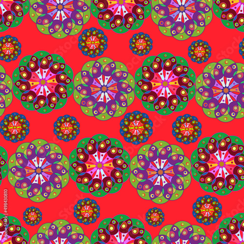 Seamless pattern with ornamental shapes