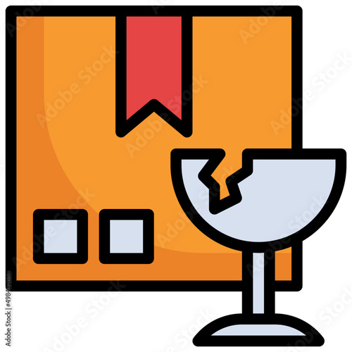 FRAGILE filled outline icon