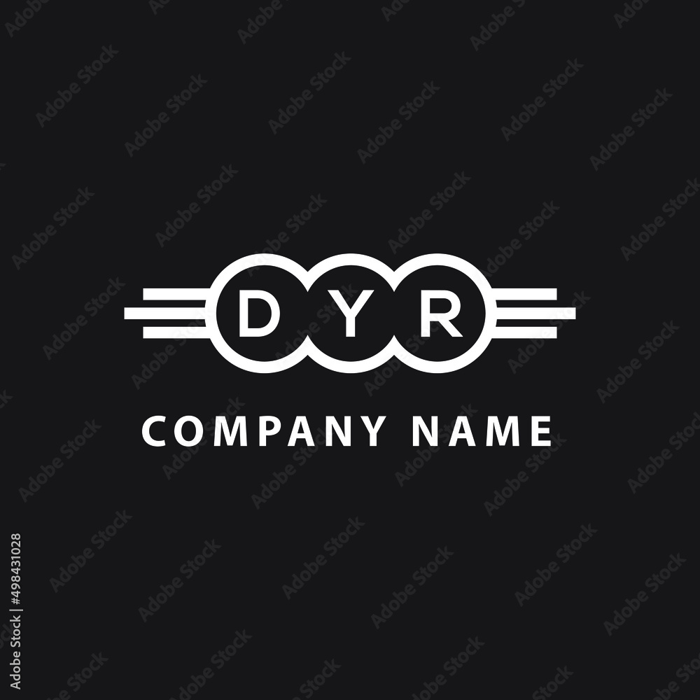 DYR letter logo design on black background. DYR  creative initials letter logo concept. DYR letter design.