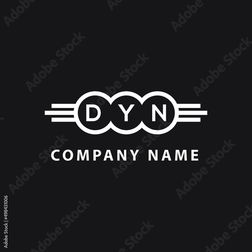 DYN letter logo design on black background. DYN  creative initials letter logo concept. DYN letter design. photo