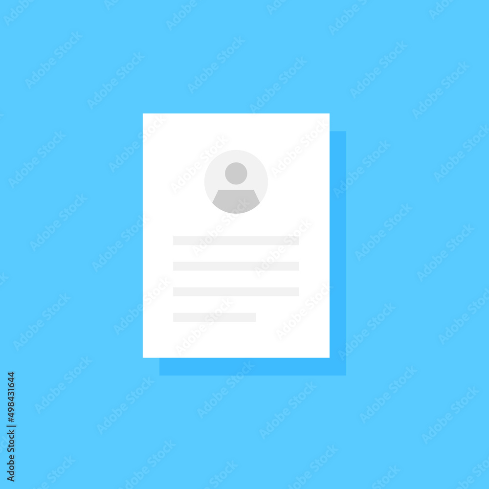 Flat icon of Resume isolated on white background, Vector and Illustration. Flat icon of Resume isolated on white background, Vector and Illustration.