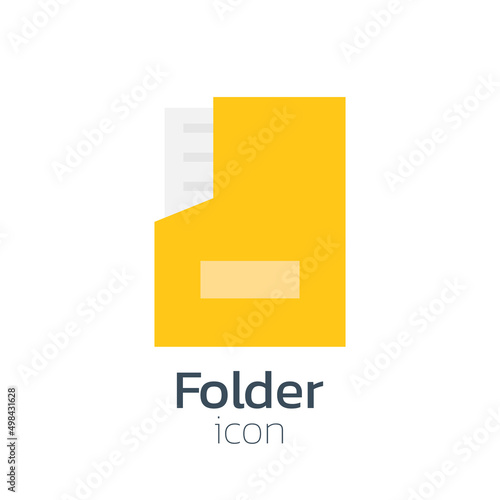 Document paper in Folder Flat icon, Vector and Illustration.