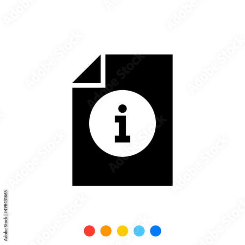 Vector Glyph icon of Information Document, Vector and Illustration.