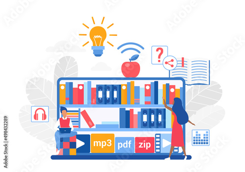 Online library and digital repository of virtual books. Audio and video educational materials