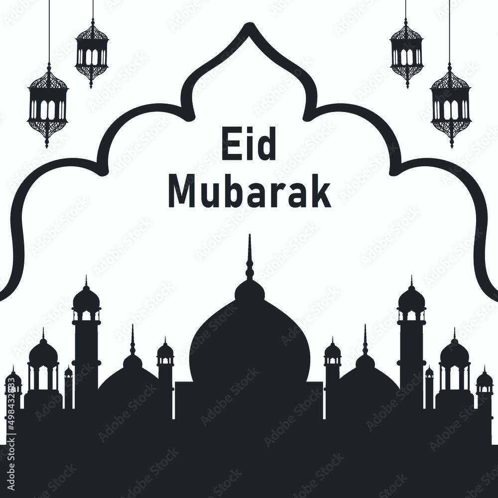Eid Mubarak post design vector