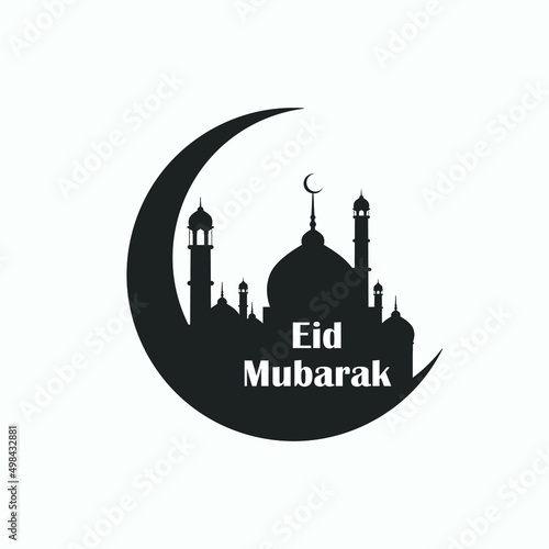Eid Mubarak moon vector design
