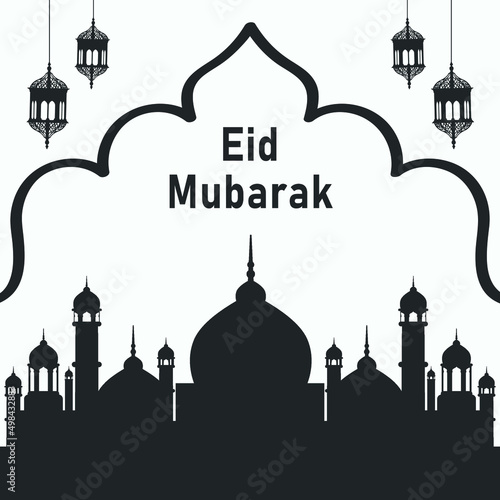 Eid Mubarak post design vector